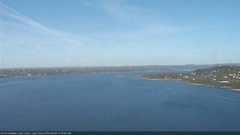 Lake Travis webcam, April 8, 2019 10:45 AM CT