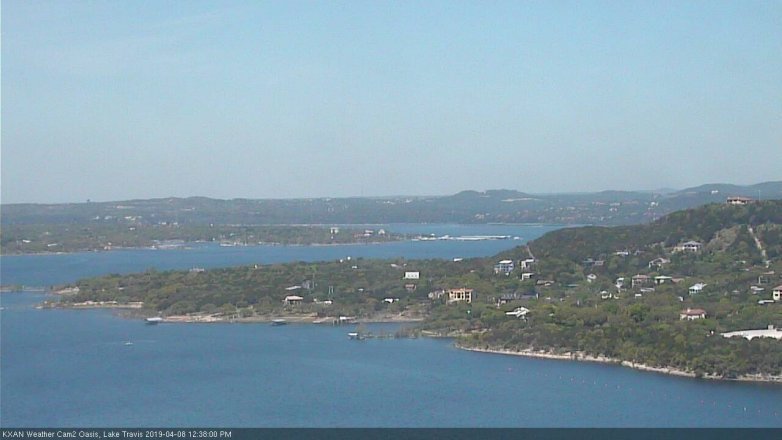 Lake Travis webcam, April 8, 2019 11:40 AM CT