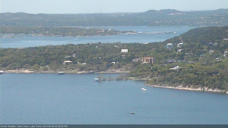 Lake Travis webcam, April 8, 2019 1:10 PM CT