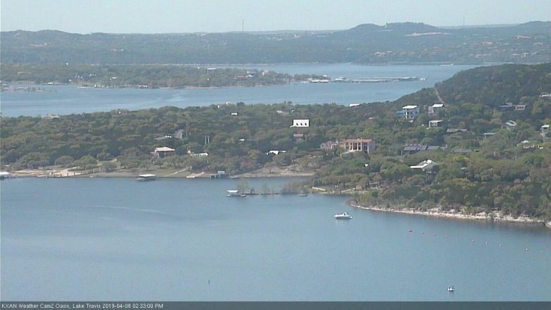 Lake Travis webcam, April 8, 2019 1:35 PM CT