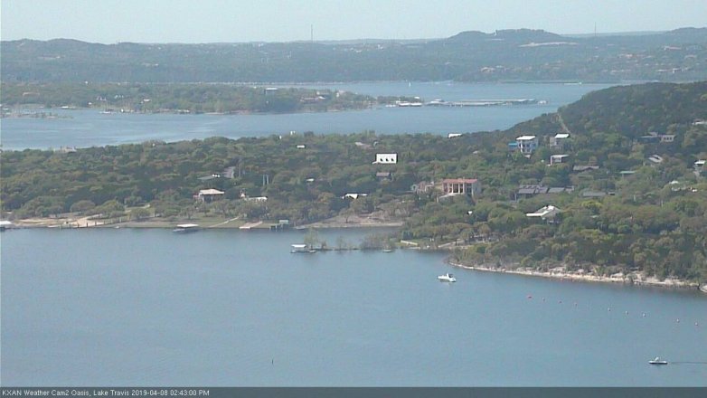 Lake Travis webcam, April 8, 2019 1:45 PM CT