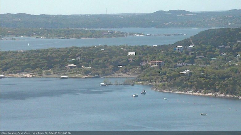 Lake Travis webcam, April 8, 2019 2:20 PM CT