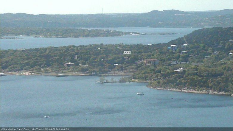 Lake Travis webcam, April 8, 2019 3:25 PM CT