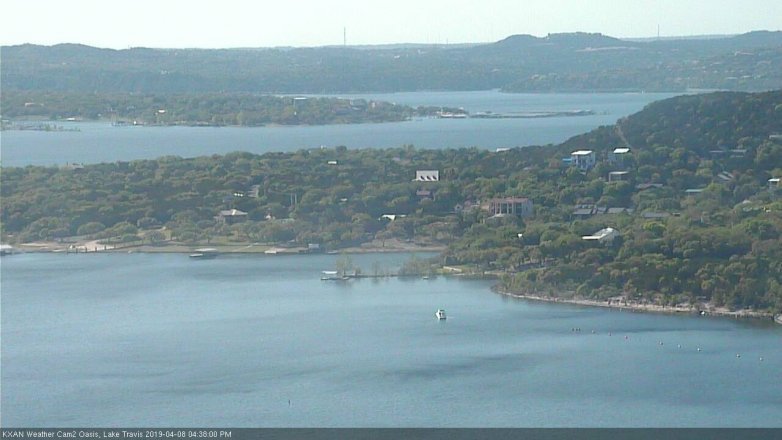 Lake Travis webcam, April 8, 2019 3:40 PM CT