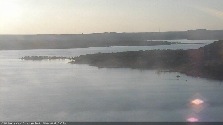 Lake Travis webcam, April 8, 2019 6:15 PM CT
