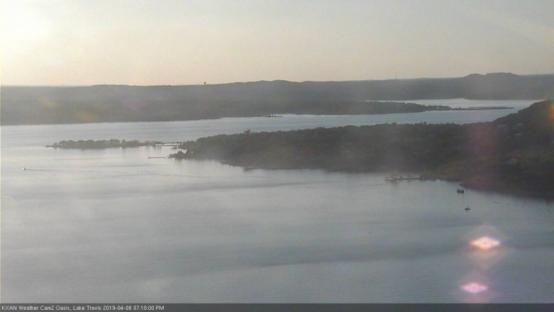 Lake Travis webcam, April 8, 2019 6:20 PM CT