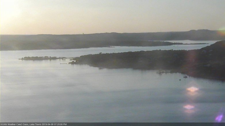 Lake Travis webcam, April 8, 2019 6:30 PM CT