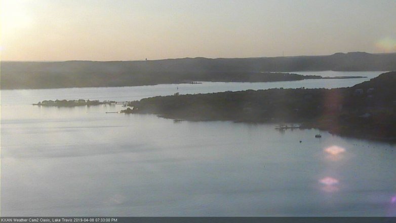 Lake Travis webcam, April 8, 2019 6:35 PM CT