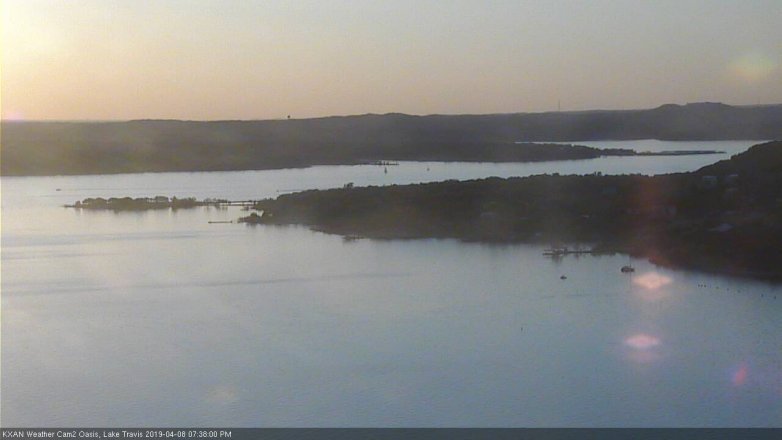 Lake Travis webcam, April 8, 2019 6:40 PM CT
