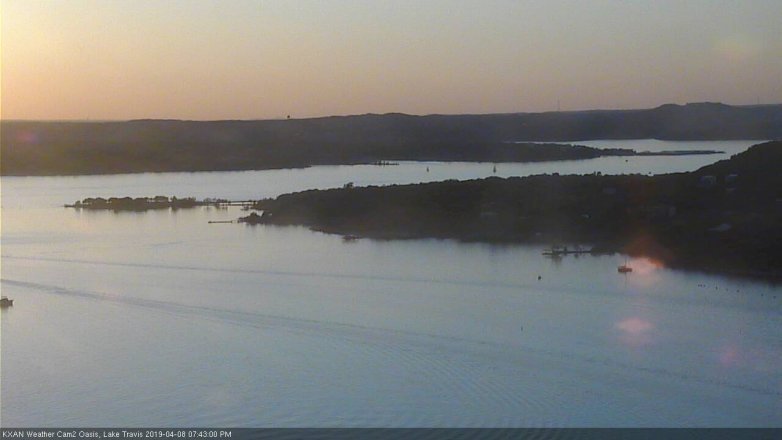 Lake Travis webcam, April 8, 2019 6:45 PM CT