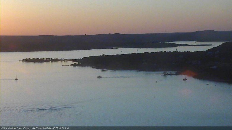 Lake Travis webcam, April 8, 2019 6:50 PM CT