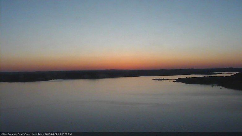 Lake Travis webcam, April 8, 2019 7:05 PM CT