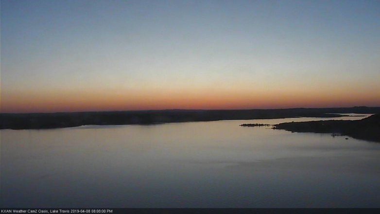 Lake Travis webcam, April 8, 2019 7:10 PM CT