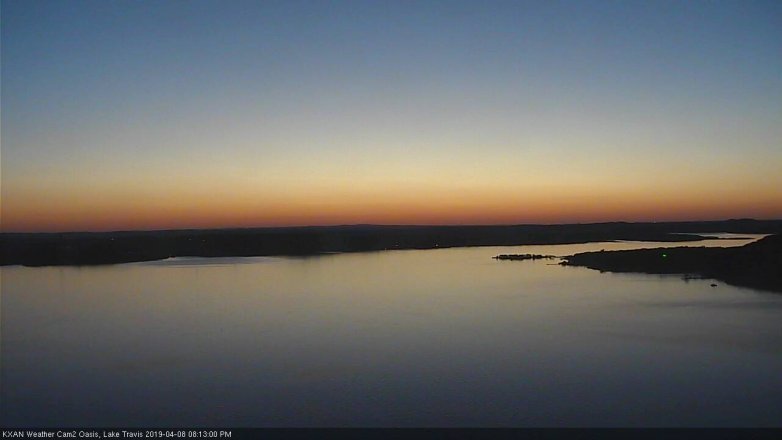 Lake Travis webcam, April 8, 2019 7:15 PM CT