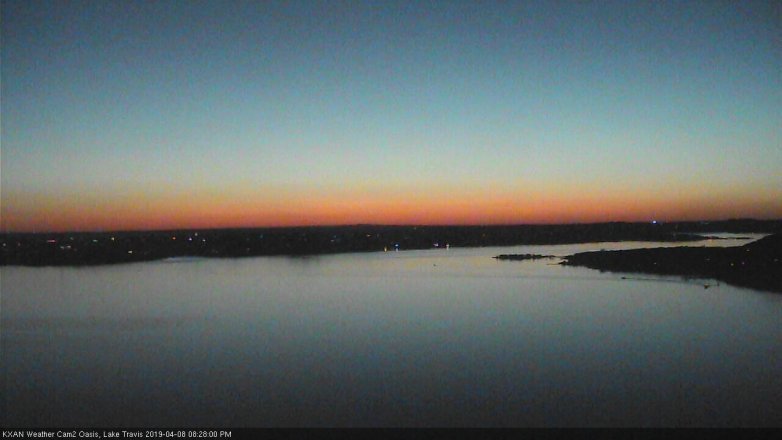 Lake Travis webcam, April 8, 2019 7:30 PM CT