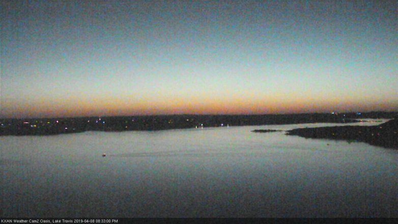 Lake Travis webcam, April 8, 2019 7:35 PM CT