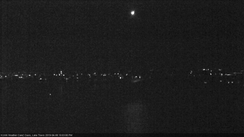Lake Travis webcam, April 8, 2019 9:05 PM CT