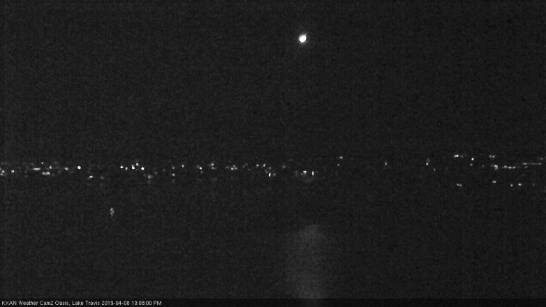 Lake Travis webcam, April 8, 2019 9:10 PM CT