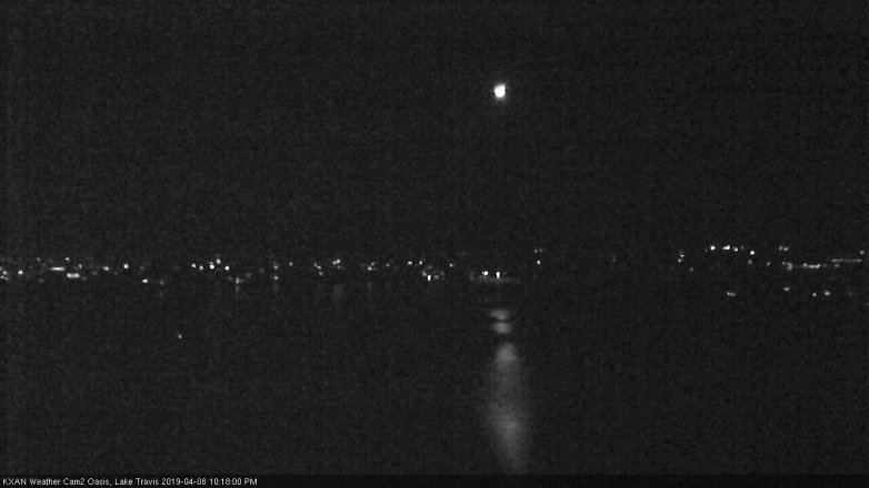 Lake Travis webcam, April 8, 2019 9:20 PM CT
