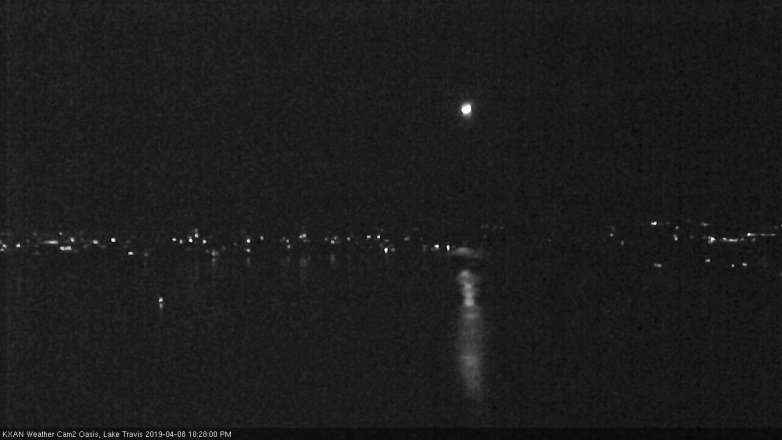 Lake Travis webcam, April 8, 2019 9:30 PM CT