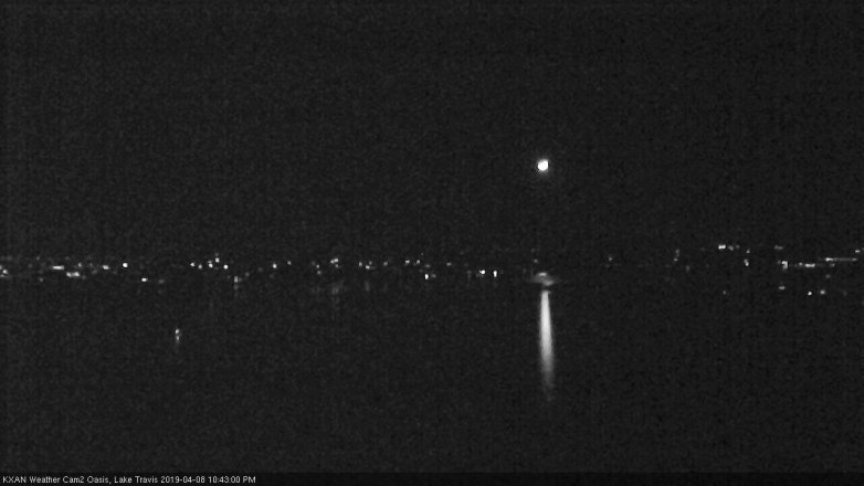Lake Travis webcam, April 8, 2019 9:45 PM CT