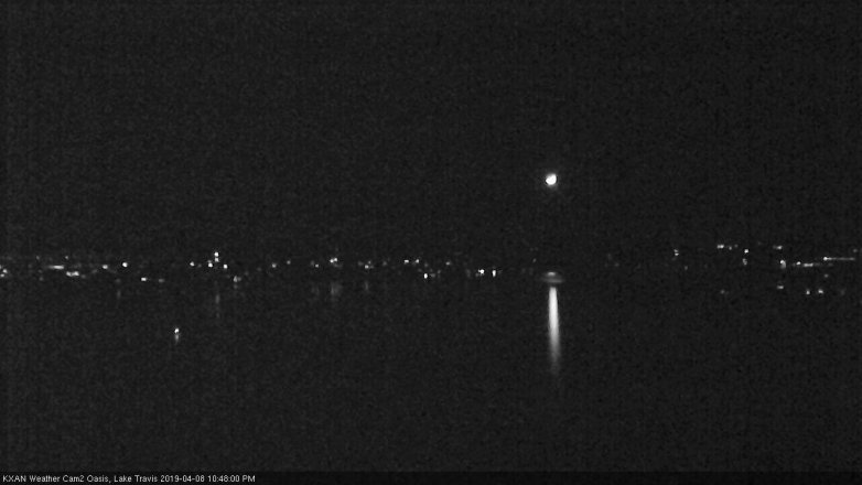 Lake Travis webcam, April 8, 2019 9:50 PM CT