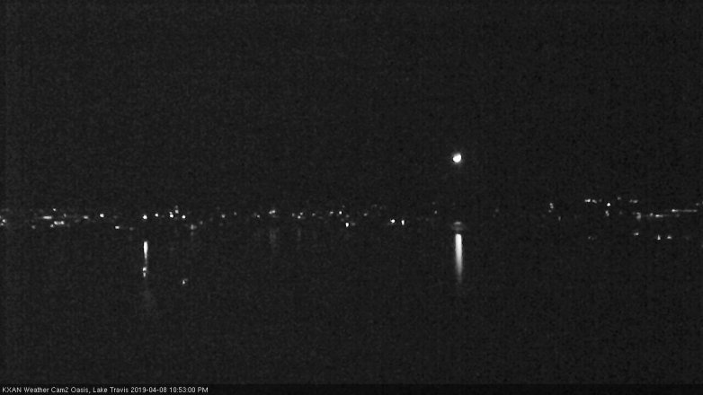 Lake Travis webcam, April 8, 2019 9:55 PM CT