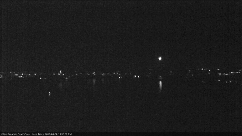 Lake Travis webcam, April 8, 2019 10:00 PM CT