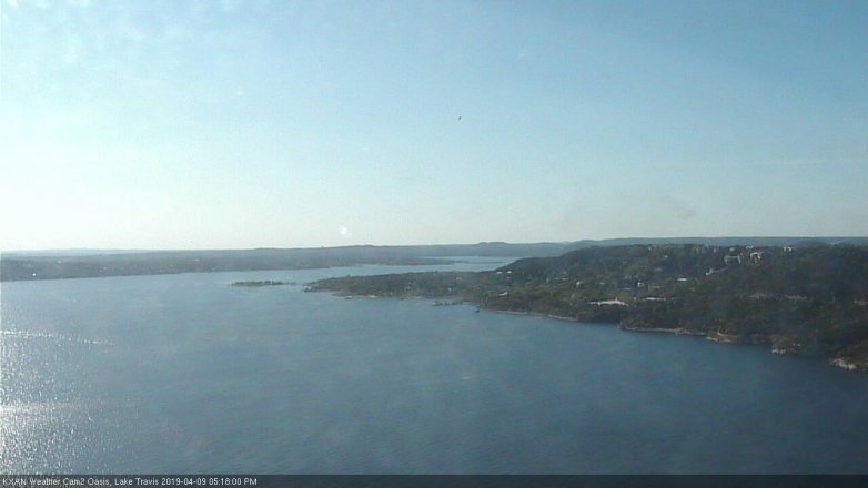 Lake Travis webcam, April 9, 2019 4:20 PM CT