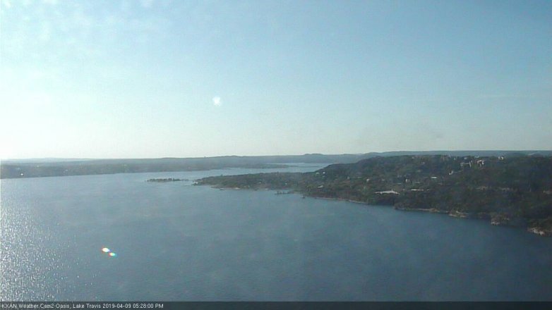 Lake Travis webcam, April 9, 2019 4:30 PM CT
