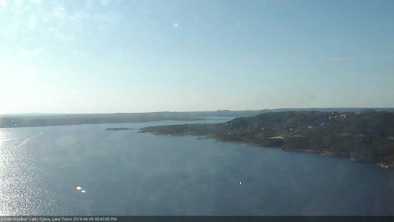 Lake Travis webcam, April 9, 2019 4:45 PM CT