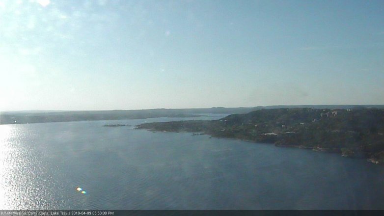 Lake Travis webcam, April 9, 2019 4:55 PM CT