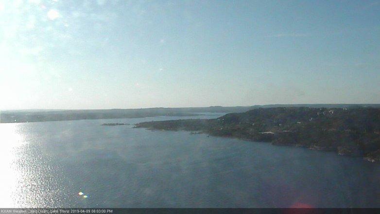 Lake Travis webcam, April 9, 2019 5:05 PM CT