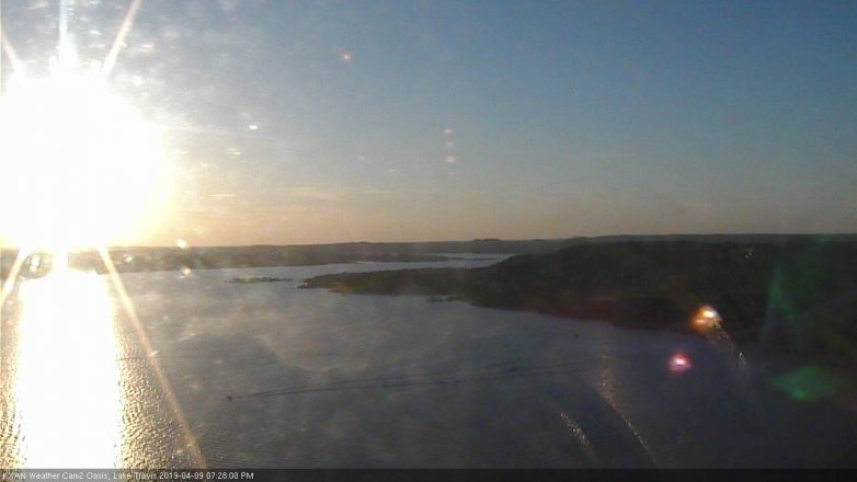 Lake Travis webcam, April 9, 2019 6:30 PM CT