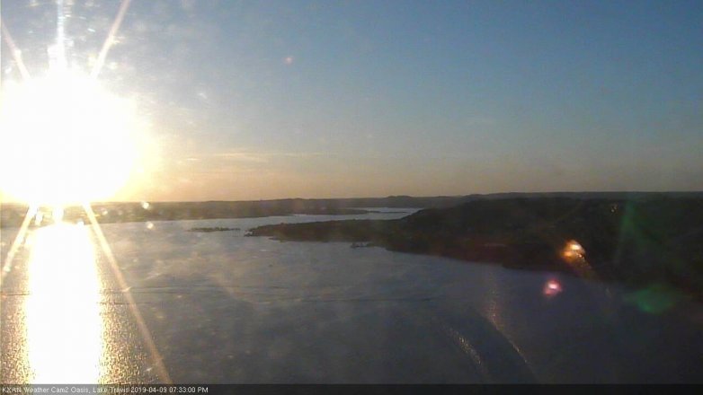 Lake Travis webcam, April 9, 2019 6:35 PM CT