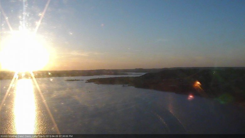 Lake Travis webcam, April 9, 2019 6:40 PM CT