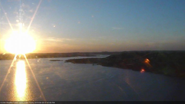 Lake Travis webcam, April 9, 2019 6:45 PM CT