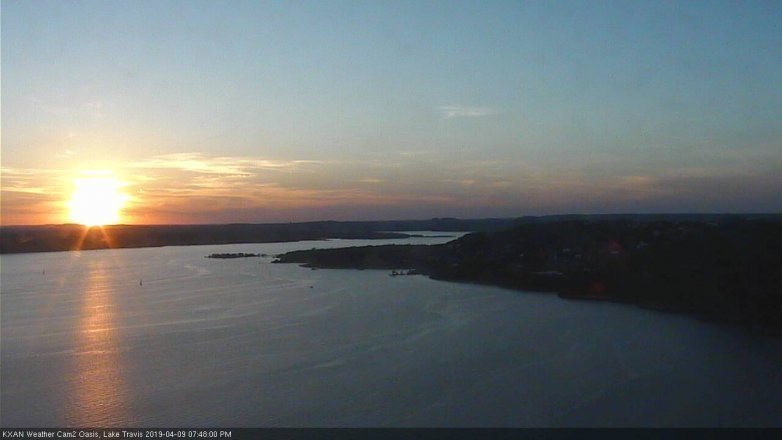 Lake Travis webcam, April 9, 2019 6:50 PM CT
