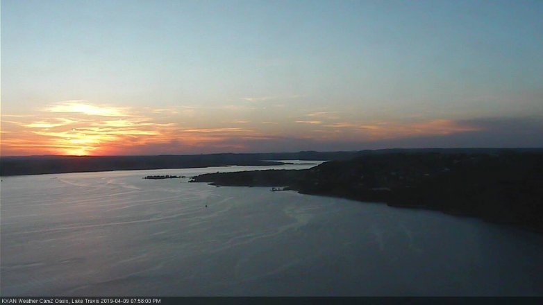 Lake Travis webcam, April 9, 2019 7:00 PM CT