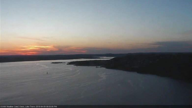 Lake Travis webcam, April 9, 2019 7:05 PM CT