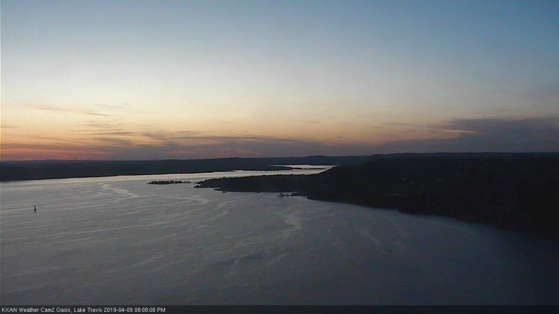 Lake Travis webcam, April 9, 2019 7:10 PM CT