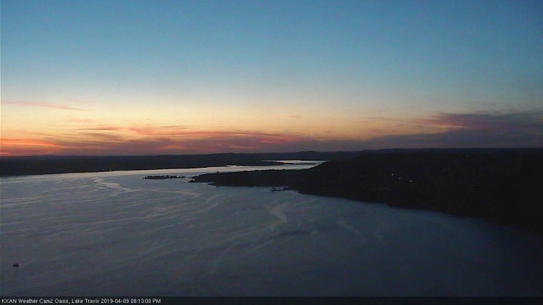 Lake Travis webcam, April 9, 2019 7:15 PM CT