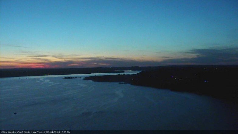 Lake Travis webcam, April 9, 2019 7:20 PM CT