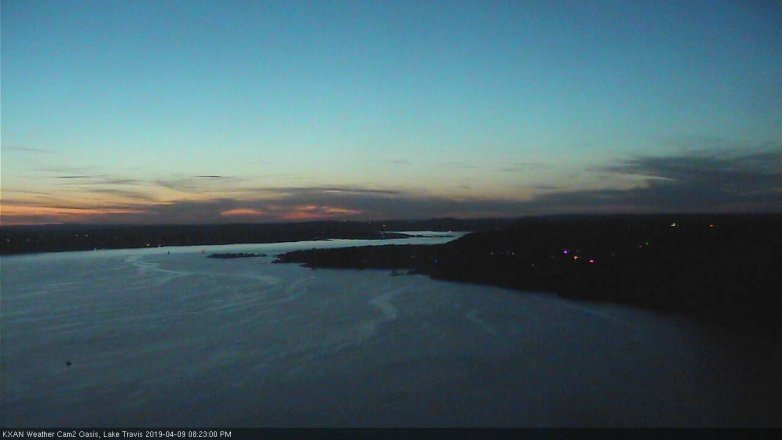 Lake Travis webcam, April 9, 2019 7:25 PM CT