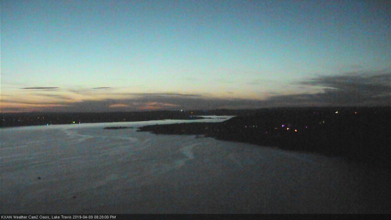 Lake Travis webcam, April 9, 2019 7:30 PM CT