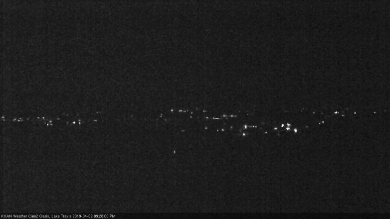 Lake Travis webcam, April 9, 2019 8:30 PM CT