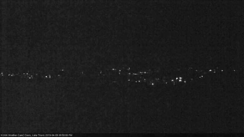Lake Travis webcam, April 9, 2019 9:00 PM CT
