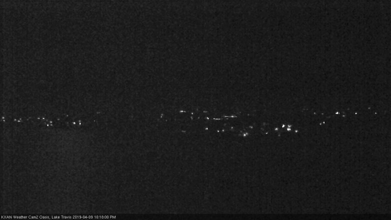 Lake Travis webcam, April 9, 2019 9:20 PM CT