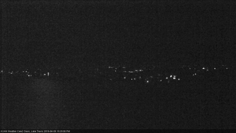 Lake Travis webcam, April 9, 2019 9:30 PM CT