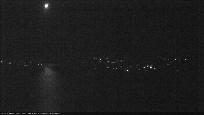 Lake Travis webcam, April 9, 2019 10:00 PM CT